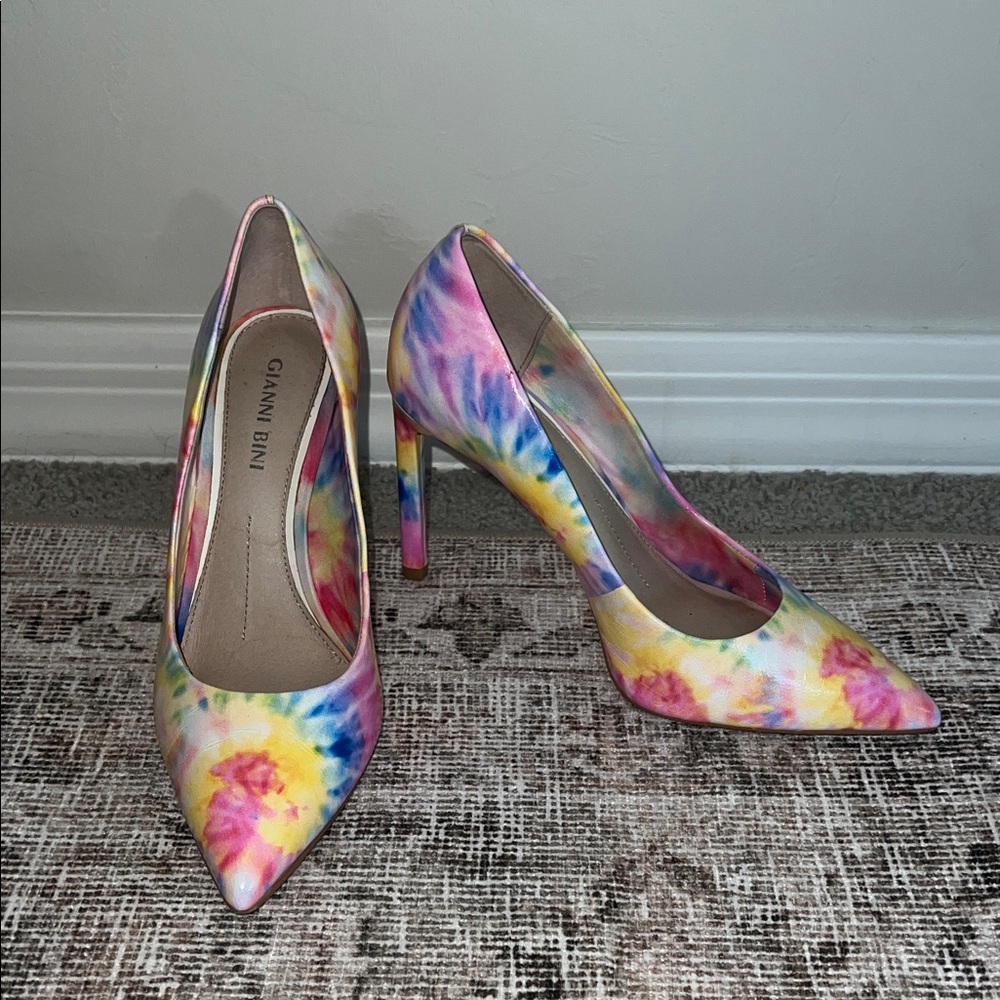 Gianni Bini Multicolor Tie-Dye Heels